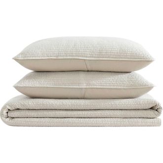 Nautica Seashore Stitch Cotton Twin Quilt Set in Beige at Nordstrom Rack