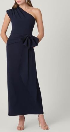 Shoshanna Midnight Stretch Crepe Ansley Dress in Navy at Nordstrom, Size 14