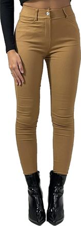 Generic Want Clothing - Womens Denim Look Casual Skinny FIT Button Detail Stretch FIT Jeans Pants (as8, Alpha, l, x_l, Regular, Regular, Camel, Regular)