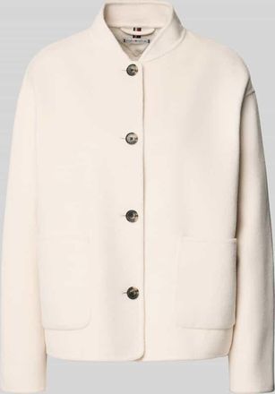 Tommy Hilfiger Regular Fit Bomberjacke aus Woll-Mix in Weiss, Größe 34