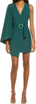 Lavish Alice Half Cape Minidress in Forest Green at Nordstrom, Size 6