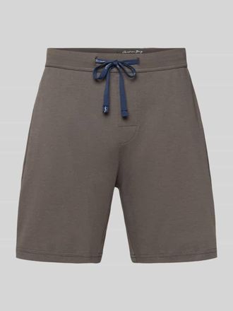 Christian Berg Shorts mit elastischem Bund in Oliv, Gr&ouml;&szlig;e XXL
