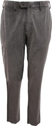 Armani Fluwelen Broek Phantom Model Made in Italy - Heren - Slim Fit Broeken - Grijs - S - Broeken
