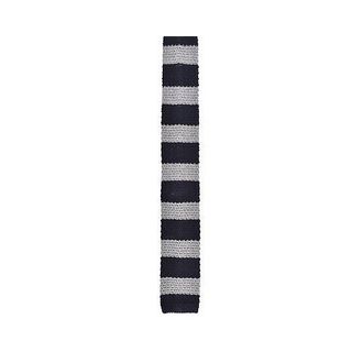 Brunello Cucinelli Brunello Cucinelli Mens Striped Knitted Tie - Dark Blue Cotton - One Size