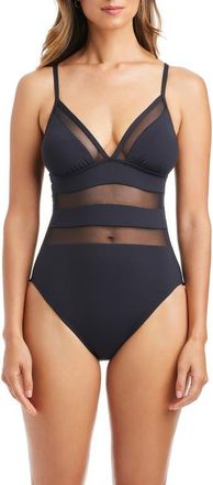 Bleu Rod Beattie Cross Back One-Piece Swimsuit in Black at Nordstrom, Size 12
