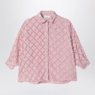 Douuod Pink Shirt With Fringe Pattern
