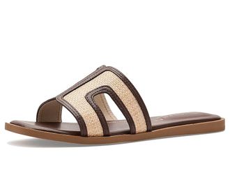 Journee Collection Primah Womens Sandals Chocolate Raffia : 7.5 M, Leather