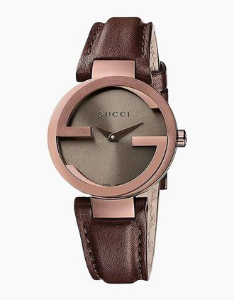 Gucci Womens Gucci YA133504 Interlocking Brown Dial Ladies Watch