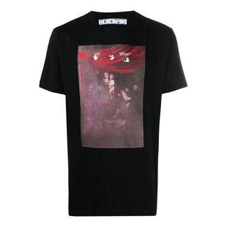 Off-white Sprayed Caravaggio Short-Sleeve Slim Tee Black OMAA027S21JER0101001