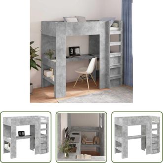 vidaXL vidaXL Letto singolo - Struttura letto a castello con scrivania Grigio cemento
