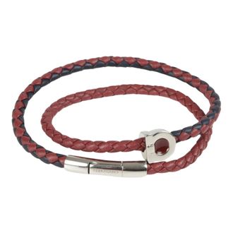 Ferragamo Bracelets, male, Red, Size: ONE SIZE Double-wrap Gancini Bracelet