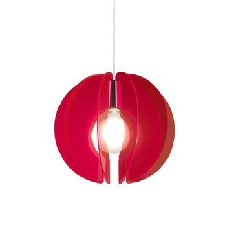 Linea Zero Suspensi&oacute;n Sirio Rojo Fluorescente En Metal Cromado Cm. 40x40h