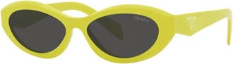 Prada Unieke Onregelmatige Vorm Zonnebril - Dames - Zonnebrillen - Groen - 55 MM - Accessoires