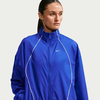 Nike Womens Nike Sportswear Oversized Repel Windbreaker in Blue | IM8199-417