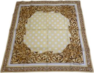Dior Pre-owned Scarves, female, Multicolor, Size: ONE SIZE Pre-owned Vintage Silk Scarf