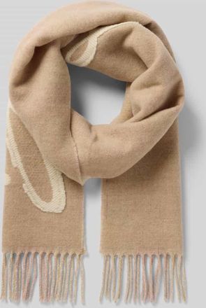 Boss Orange by Hugo Boss BOSS Orange Schal aus Woll-Mix mit Fransen Modell CECY in Hellbraun, Größe 1