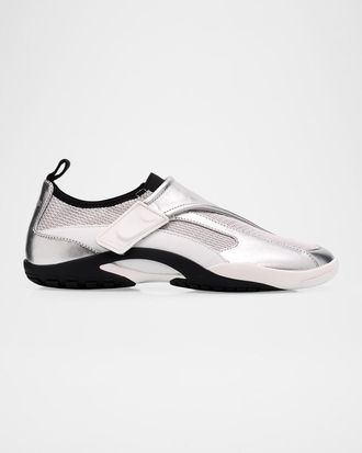 Lanvin Men & apos;s LNV1 Metallic Mesh and Leather Sneakers