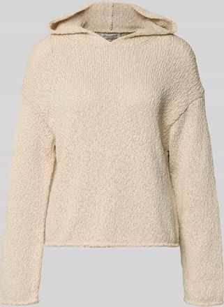 Marc O'Polo Boxy Fit Strick-Hoodie aus Baumwoll-Mix in Stein, Gr&ouml;&szlig;e XL