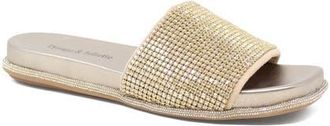 Django & Juliette Yatin Rhinestone Slide in Champagne Leather-Jewels at Nordstrom, Size 36