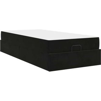 vidaXL Estructura De Cama Con Colch&oacute;n Negro 100 X 200 Cm Terciopelo Vidaxl