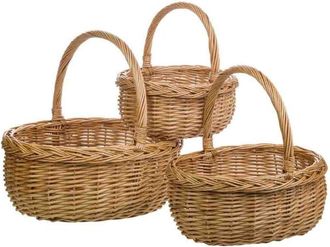 Wanderlust Deco Wanderlust Deco - Set 3 Cestas De Mimbre Natural Marr&oacute;n