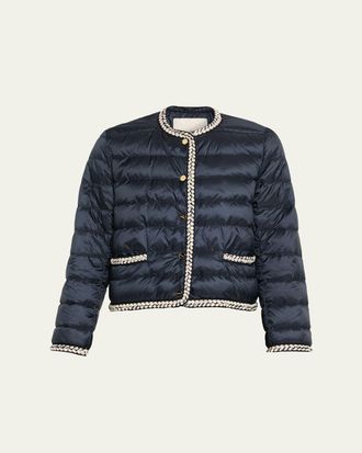 Max Mara Quilted Braid-Trim Puffer Coat