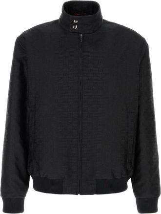 Gucci Dark Blue Mock Collar Jacket