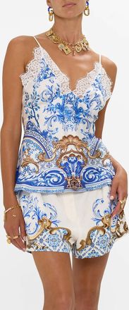 Camilla Lace Edge Cami In Azul Adventures