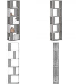 vidaXL Libreria 5Ripiani Grigio Sonoma 45x23,5x162,5 Legno Multistrato - Scaffale per oggetti - Armadio per collezioni