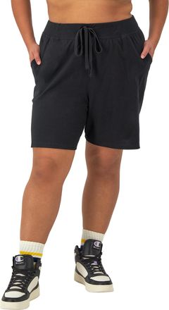 Champion Womens, Lightweight Lounge, Soft Jersey Comfortable Shorts (Plus, Black, 4X
