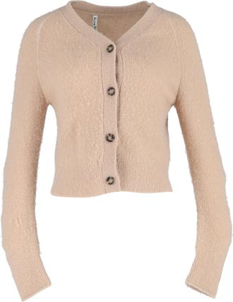 Acne Studios Acne Studios Boxy V-hals Cardigan in Beige Nylon