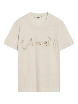 Tシャツ・カットソー FENDI SS25 Pink cotton t-shirt (FS9715ASNI F1RX7) Fendi Pink Cotton T-shirt | italist