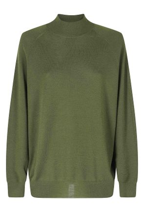 Aspesi Green Mod 3375 Relaxed-Fit High-Neck Merino Wool Sweater