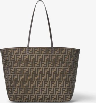 Fendi FF Jacquard Striped Pequin Reversible Shopper Bag