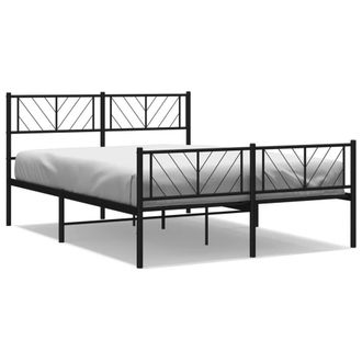 Berkfield Home Metal Bed Frame with Headboard & Footboard Black 140x190 cm