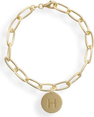 Meshmerise Initial Disc Charm Bracelet in Yellow-H at Nordstrom Rack
