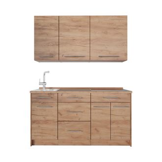 Vicco Cucina Monoblocco Fame-line, Rovere Dorato/rovere Dorato, 150 Cm Senza Piano Di Lavoro, Vicco