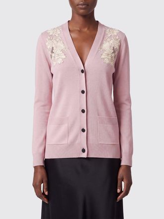 Valentino Garavani Cardigan in lana vergine con inserti in pizzo e scollo a V