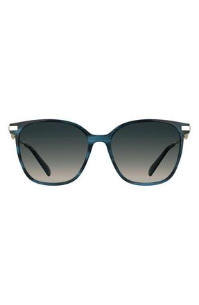 Longchamp Foulonn 55mm Gradient Modified Rectangular Sunglasses in Striped Blue at Nordstrom