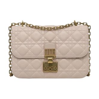 Dior Pre-owned Caro Quilted Shoulder Bag - Dames - Pre-owned - Roze - Maat: ONE Size Leer