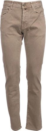 Jacob Cohen Slim Fit Bard Jeans met Geborduurd Logo - Heren - Slim Fit Jeans - Bruin - W35 - Katoen - Jeans