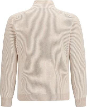 Brunello Cucinelli Mens Beige Cashmere Turtleneck Clothing