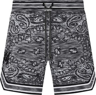 Amiri Mens Black Space Dye Bandana Shorts