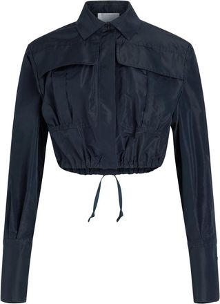 Patou cropped faille safari shirt - Blue