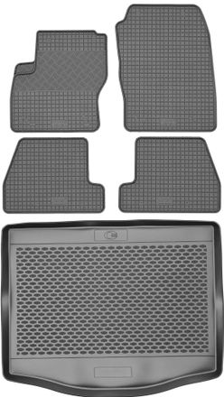 OEM Set Di Tappetini In Gomma Per Auto E Tappetino Per Bagagliaio Per Ford Focus Iii Hatchback Dal 2011 Al 2018