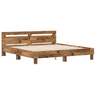 vidaXL Vidaxl - Estructura De Cama Con Cabecera Madera Vieja 180 X 200 Cm