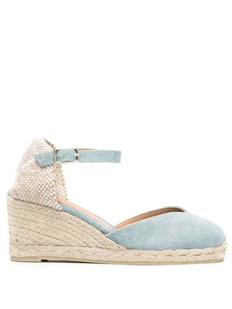 Castaner 70mm Chiarita wedge espadrilles - women - Leather/Rubber/Fabric - 39 - Blue