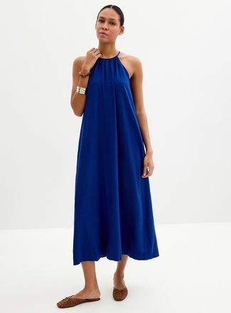 Contemporaine Womens Linen-blend trapeze dress