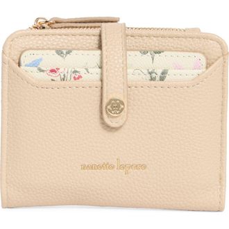 Nanette Lepore Faux Leather Bifold Wallet in Oatmeal /Boho Garden at Nordstrom Rack