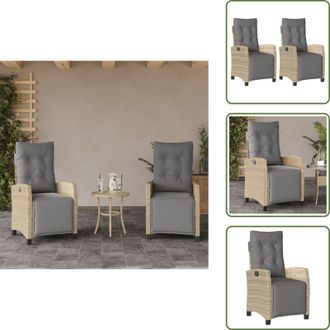 vidaXL Sedie con schienale regolabile - vidaXL Sedie da Giardino Reclinabili 2 pz con Poggiapiedi Polyrattan - Cuscini per sedie